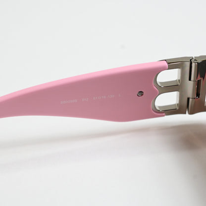 Balenciaga BB0096S 012 Womens Authentic Sunglasses Pink/Silver, 51mm - New