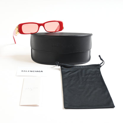 Balenciaga BB0096S 003 Womens Authentic Sunglasses Red/Gold, 99mm - New