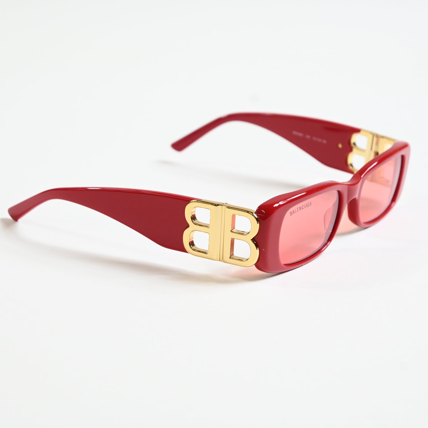 Balenciaga BB0096S 003 Womens Authentic Sunglasses Red/Gold, 99mm - New