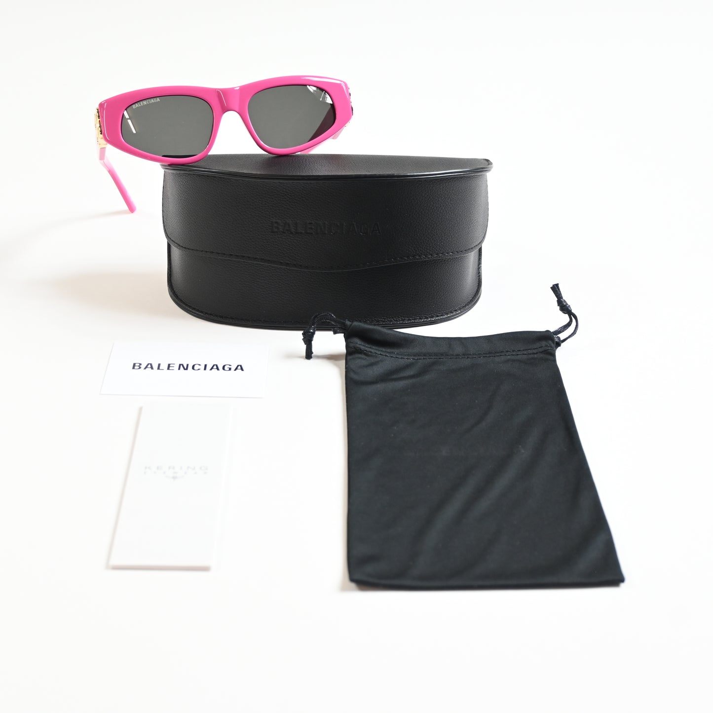 Balenciaga BB0095S 006 Womens Authentic Sunglasses Pink/Gold, 53mm - New