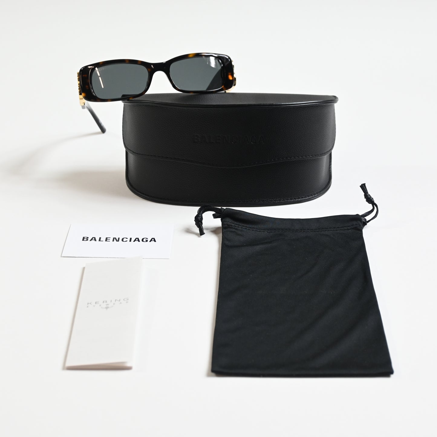 Balenciaga BB0096S 002 Womens Authentic Sunglasses Black/Gold, 53mm - New