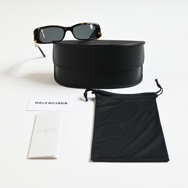 Balenciaga BB0096S 002 Womens Authentic Sunglasses Black/Gold, 53mm - New