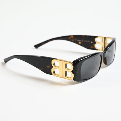 Balenciaga BB0096S 002 Womens Authentic Sunglasses Black/Gold, 53mm - New