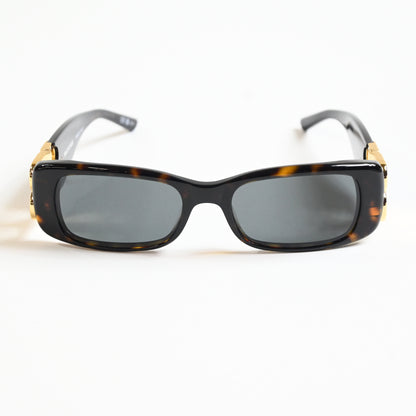 Balenciaga BB0096S 002 Womens Authentic Sunglasses Black/Gold, 53mm - New