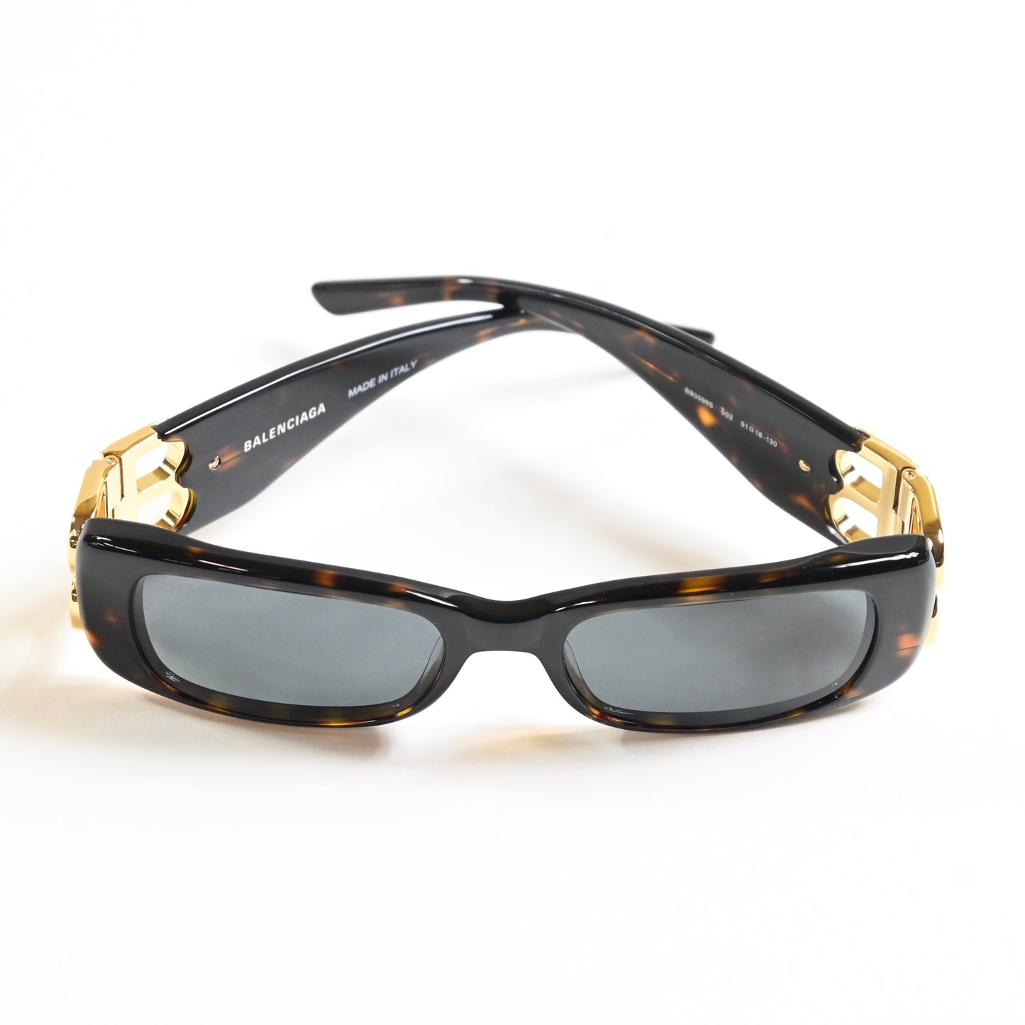 Balenciaga BB0096S 002 Womens Authentic Sunglasses Black/Gold, 53mm - New