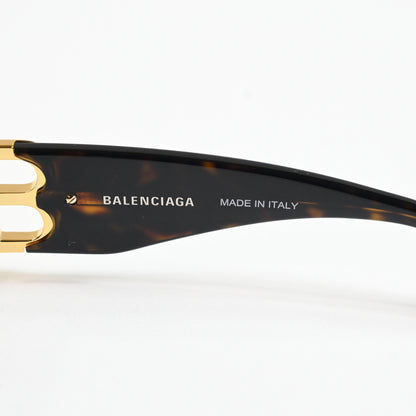 Balenciaga BB0096S 002 Womens Authentic Sunglasses Black/Gold, 53mm - New