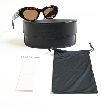 Balenciaga BB0236S 002 Womens Authentic Sunglasses Havana/Brown, 52mm - New