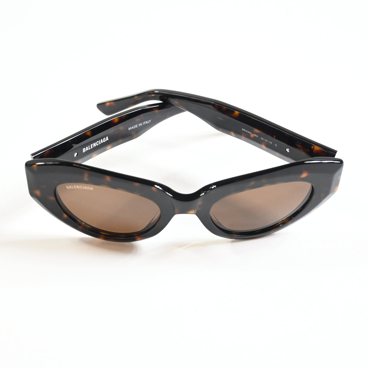 Balenciaga BB0236S 002 Womens Authentic Sunglasses Havana/Brown, 52mm - New