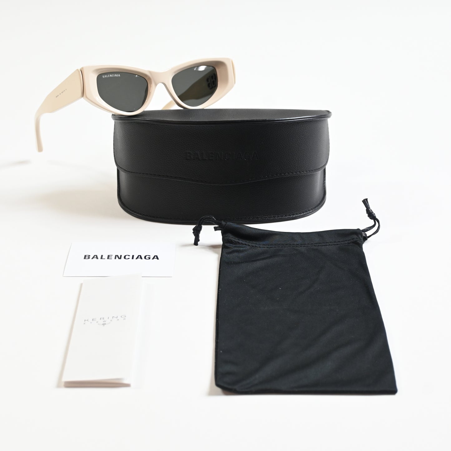 Balenciaga BB0243S 003 Womens Authentic Sunglasses Beige/Gray, 48mm - New