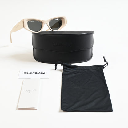 Balenciaga BB0243S 003 Womens Authentic Sunglasses Beige/Gray, 48mm - New