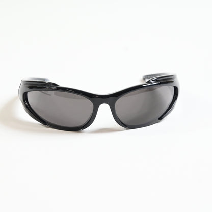 Balenciaga BB0253S 001 Unisex Authentic Sunglasses Black/Gray, 80mm - New