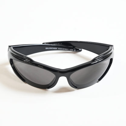 Balenciaga BB0253S 001 Unisex Authentic Sunglasses Black/Gray, 80mm - New