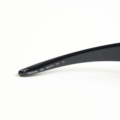 Balenciaga BB0253S 001 Unisex Authentic Sunglasses Black/Gray, 80mm - New