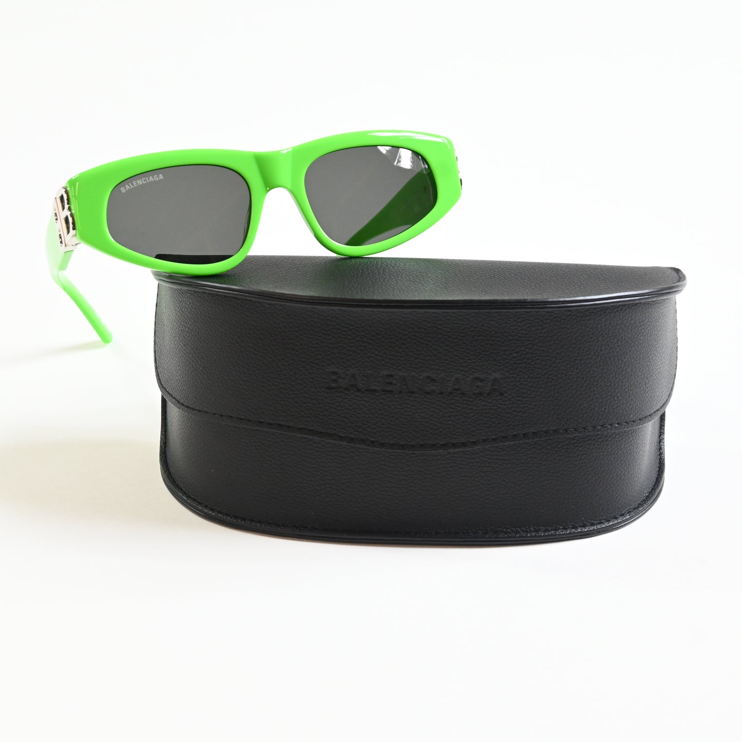 Balenciaga BB0095S 009 Womens Authentic Sunglasses Lime/Gray, 53mm - New