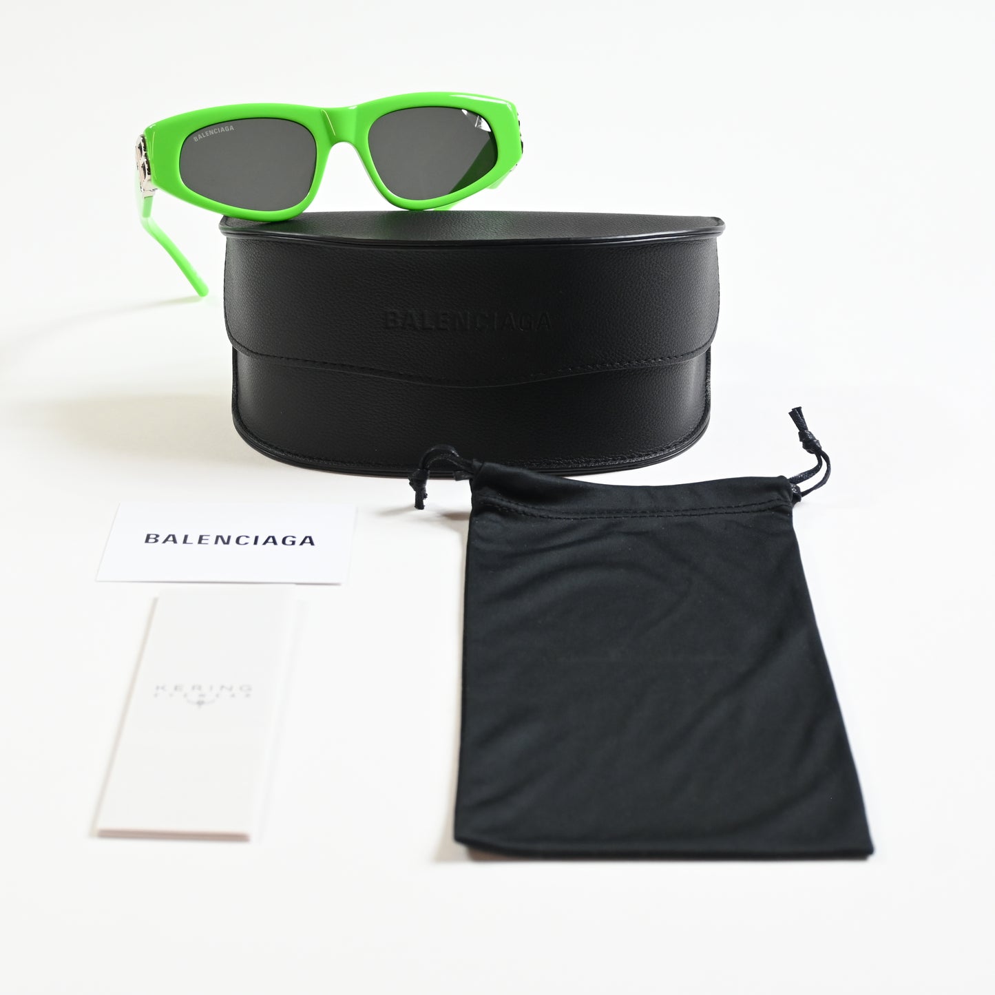 Balenciaga BB0095S 009 Womens Authentic Sunglasses Lime/Gray, 53mm - New