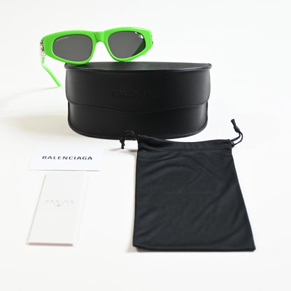 Balenciaga BB0095S 009 Womens Authentic Sunglasses Lime/Gray, 53mm - New