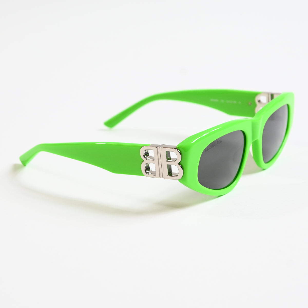 Balenciaga BB0095S 009 Womens Authentic Sunglasses Lime/Gray, 53mm - New