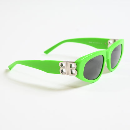 Balenciaga BB0095S 009 Womens Authentic Sunglasses Lime/Gray, 53mm - New