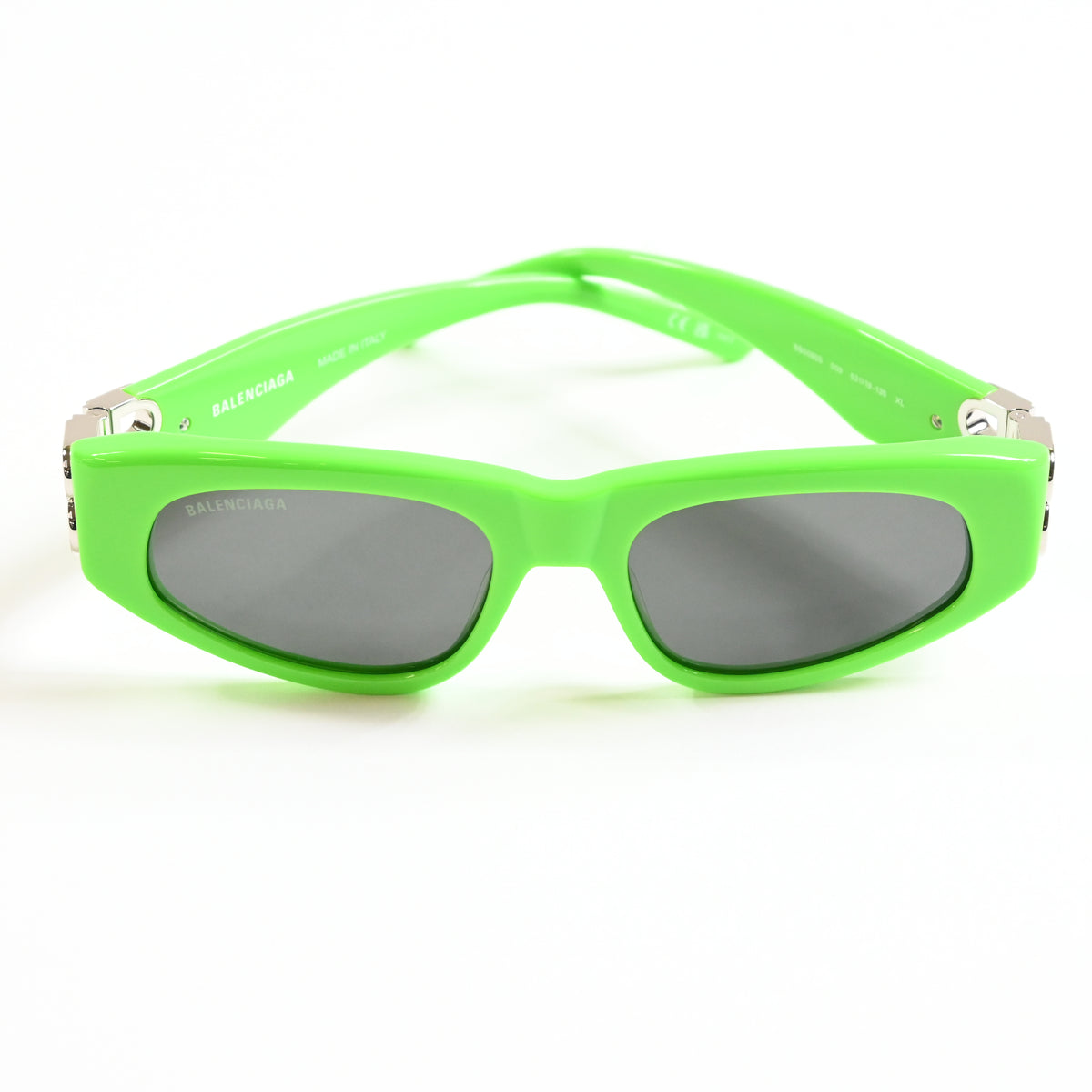 Balenciaga BB0095S 009 Womens Authentic Sunglasses Lime/Gray, 53mm - New