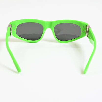 Balenciaga BB0095S 009 Womens Authentic Sunglasses Lime/Gray, 53mm - New