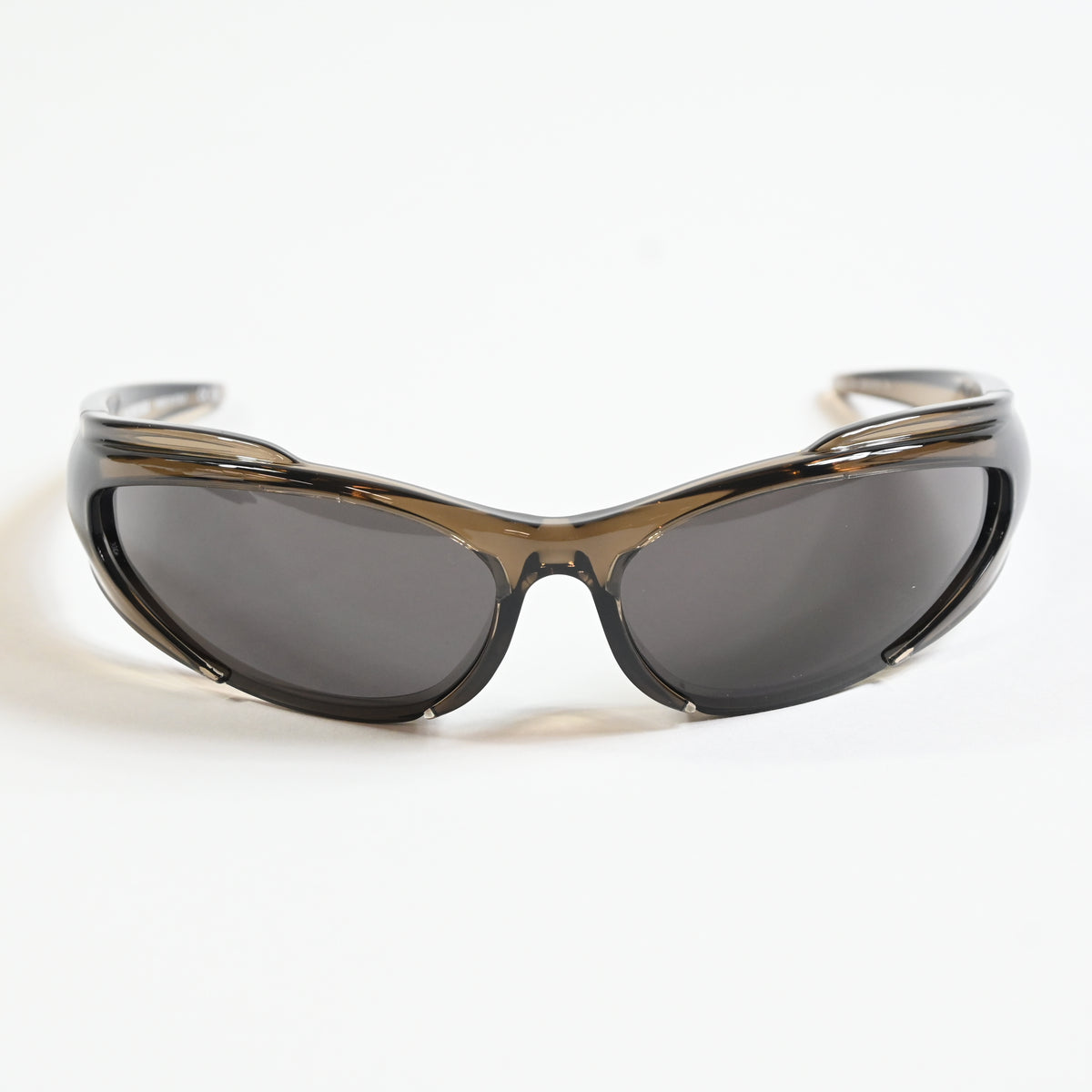 Balenciaga BB0253S 002 Womens Authentic Sunglasses Clear Brown, 80mm - New