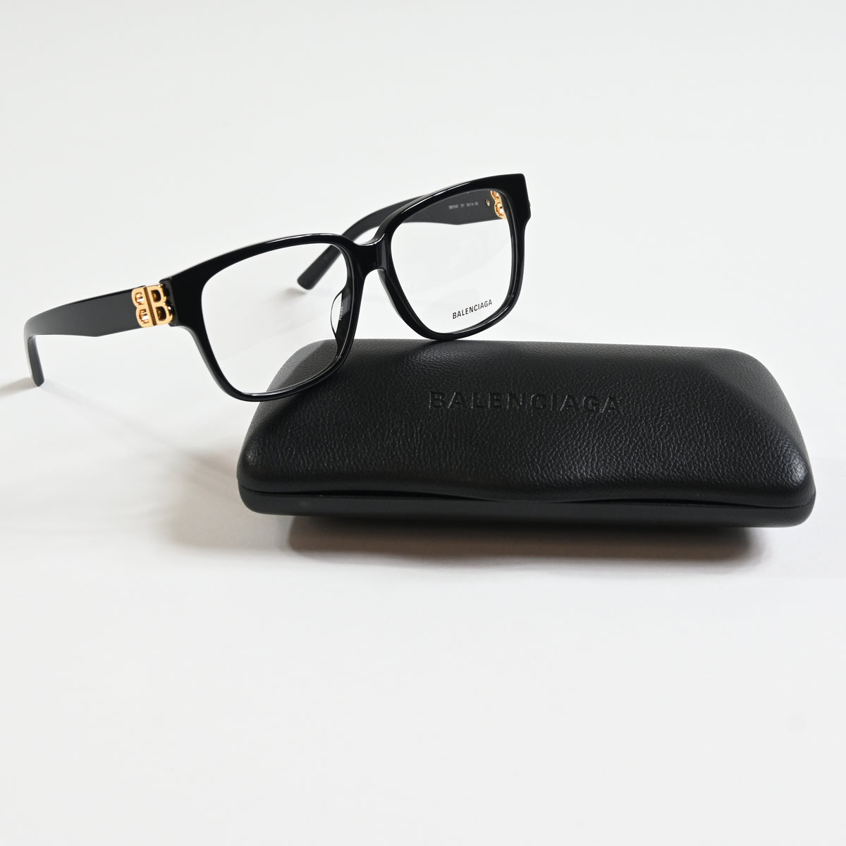 Balenciaga BB0104O 001 Womens Authentic Eyeglasses Black/Gold, 56mm - New