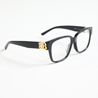 Balenciaga BB0104O 001 Womens Authentic Eyeglasses Black/Gold, 56mm - New