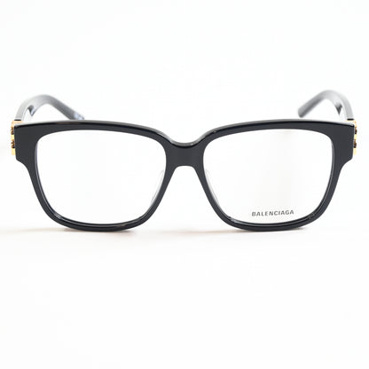 Balenciaga BB0104O 001 Womens Authentic Eyeglasses Black/Gold, 56mm - New