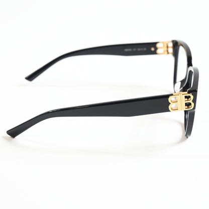 Balenciaga BB0104O 001 Womens Authentic Eyeglasses Black/Gold, 56mm - New