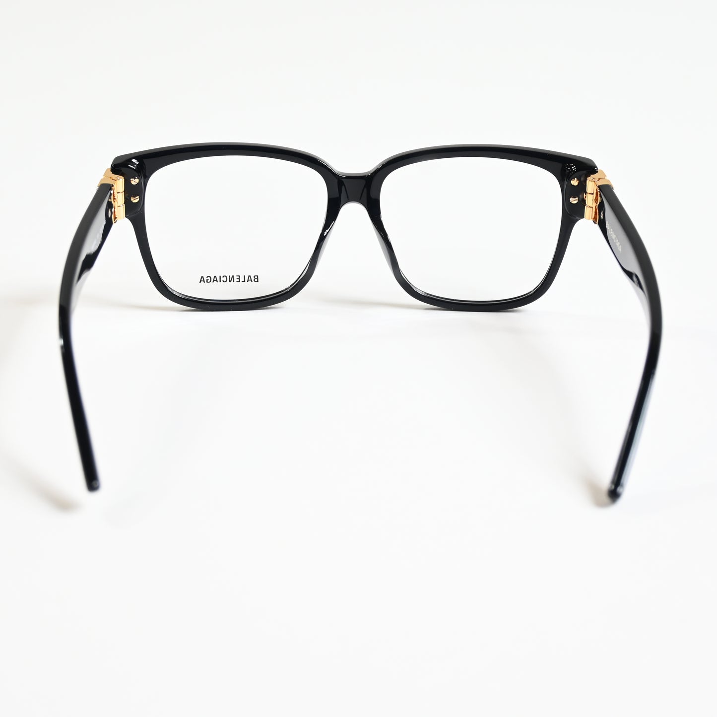 Balenciaga BB0104O 001 Womens Authentic Eyeglasses Black/Gold, 56mm - New