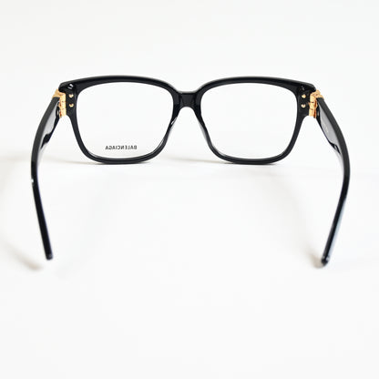 Balenciaga BB0104O 001 Womens Authentic Eyeglasses Black/Gold, 56mm - New