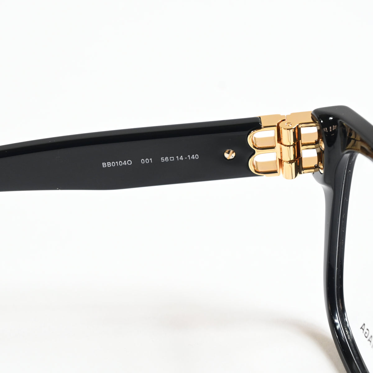 Balenciaga BB0104O 001 Womens Authentic Eyeglasses Black/Gold, 56mm - New
