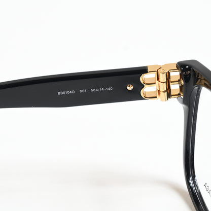 Balenciaga BB0104O 001 Womens Authentic Eyeglasses Black/Gold, 56mm - New