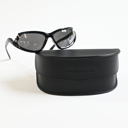 Balenciaga BB0289S 001 Unisex Authentic Sunglasses Black/Silver, 71mm - New