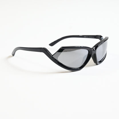 Balenciaga BB0289S 001 Unisex Authentic Sunglasses Black/Silver, 71mm - New