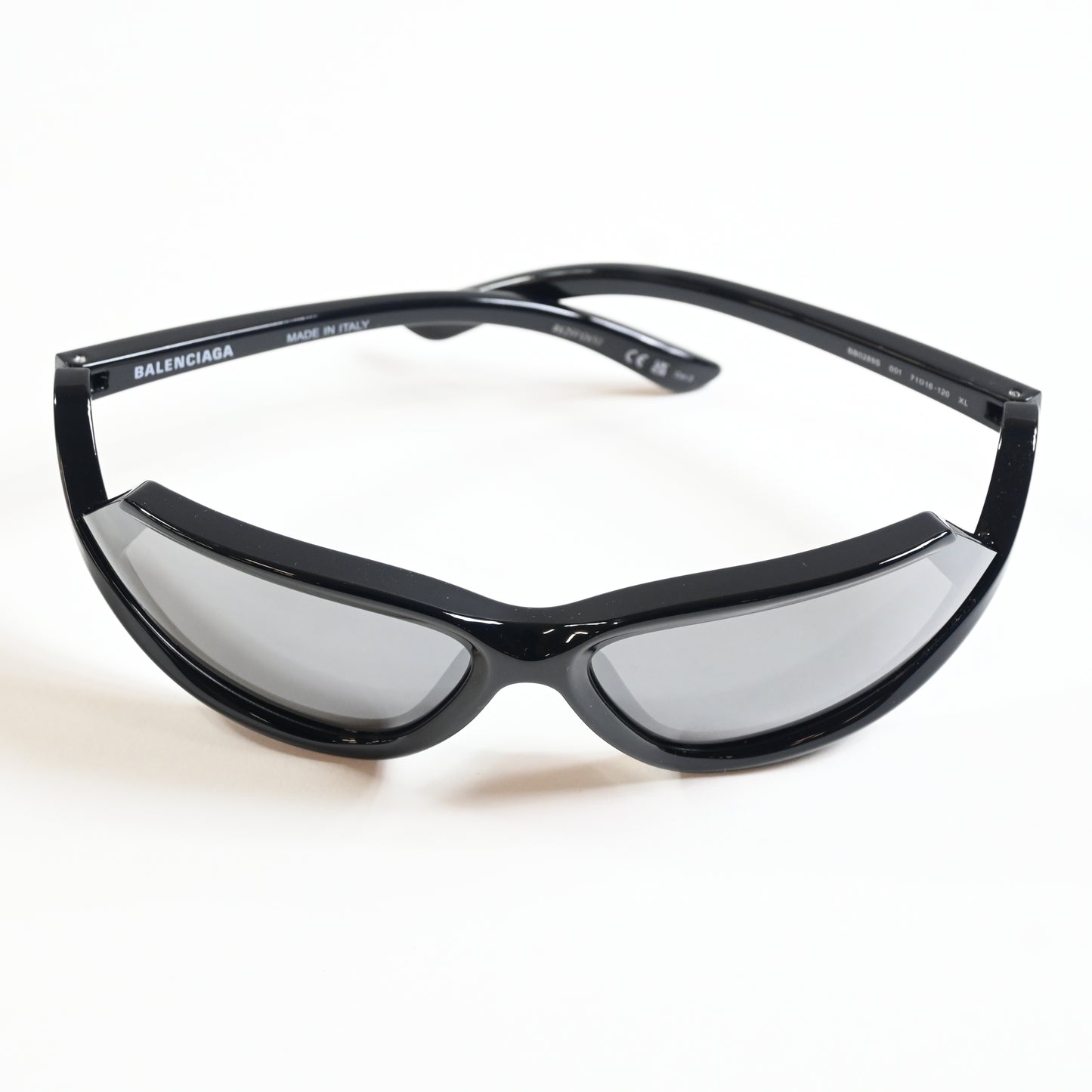Balenciaga BB0289S 001 Unisex Authentic Sunglasses Black/Silver, 71mm - New