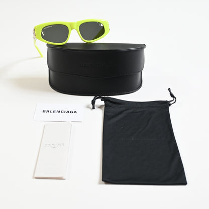 Balenciaga BB0095S 007 Womens Authentic Sunglasses Yellow/Gray, 53mm - New