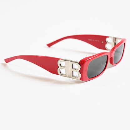 Balenciaga BB0096S 015 Womens Authentic Sunglasses Red/Silver, 51mm - New