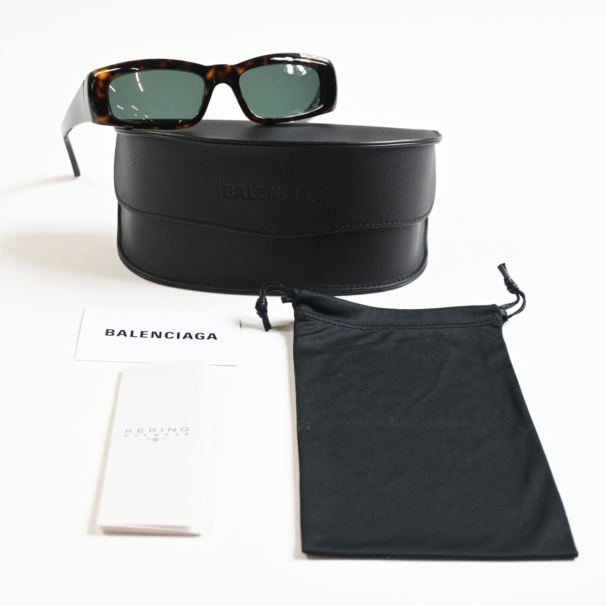 Balenciaga BB0266S 002 Mens Authentic Sunglasses Havana/Green, 57mm - New