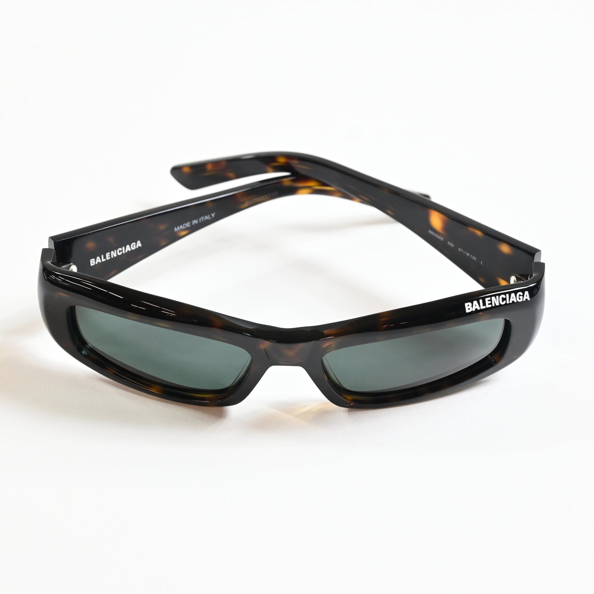 Balenciaga BB0266S 002 Mens Authentic Sunglasses Havana/Green, 57mm - New