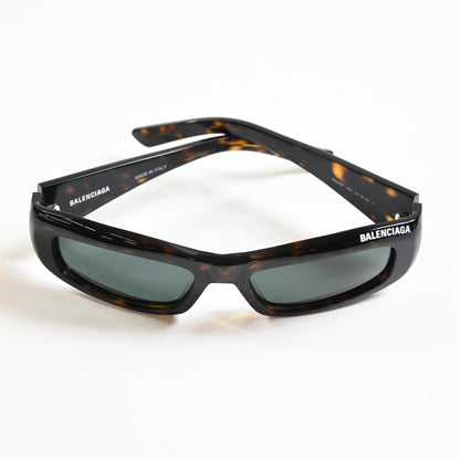 Balenciaga BB0266S 002 Mens Authentic Sunglasses Havana/Green, 57mm - New