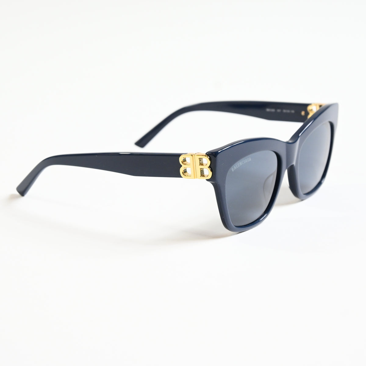 Balenciaga BB0132S 007 Womens Authentic Sunglasses Blue/Gold, 53mm - New