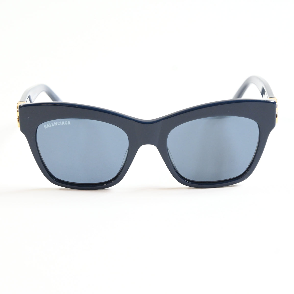 Balenciaga BB0132S 007 Womens Authentic Sunglasses Blue/Gold, 53mm - New
