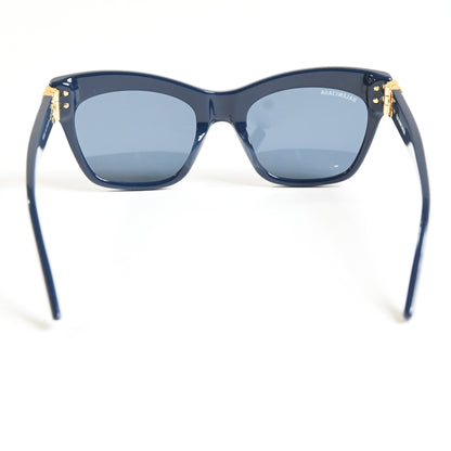 Balenciaga BB0132S 007 Womens Authentic Sunglasses Blue/Gold, 53mm - New