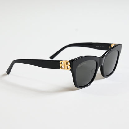 Balenciaga BB0132S 001 Womens Authentic Sunglasses Black/Gray, 53mm - New