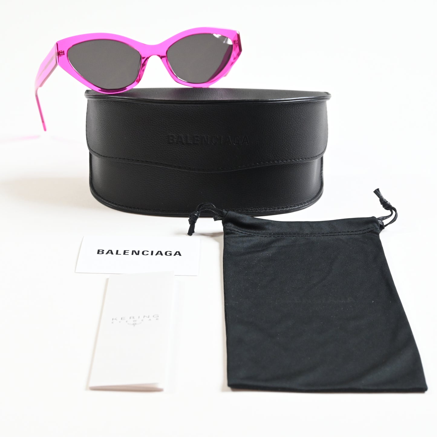 Balenciaga BB0306S 005 Womens Authentic Sunglasses Fuchsia/Gray, 57mm - New