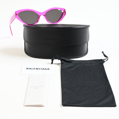 Balenciaga BB0306S 005 Womens Authentic Sunglasses Fuchsia/Gray, 57mm - New