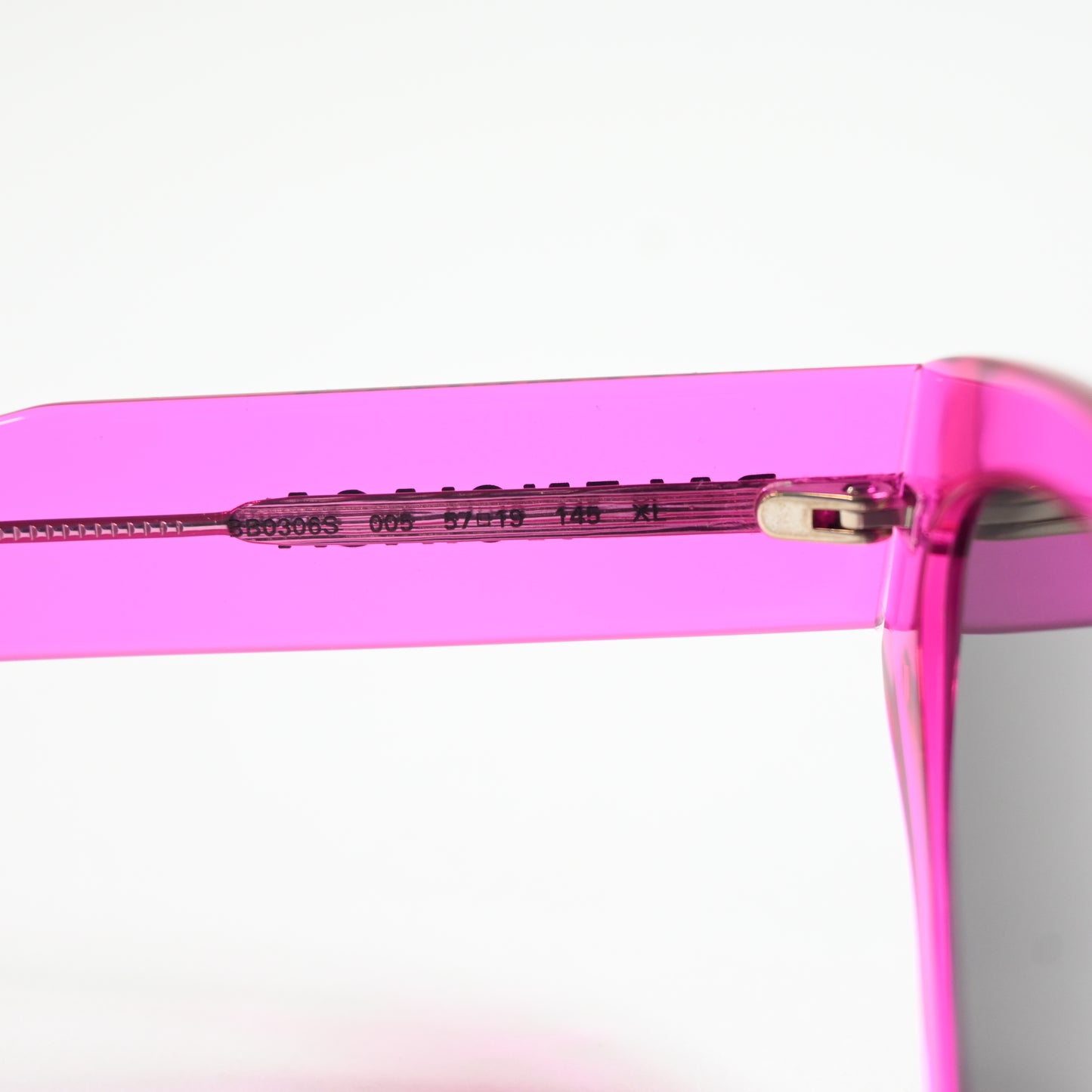 Balenciaga BB0306S 005 Womens Authentic Sunglasses Fuchsia/Gray, 57mm - New