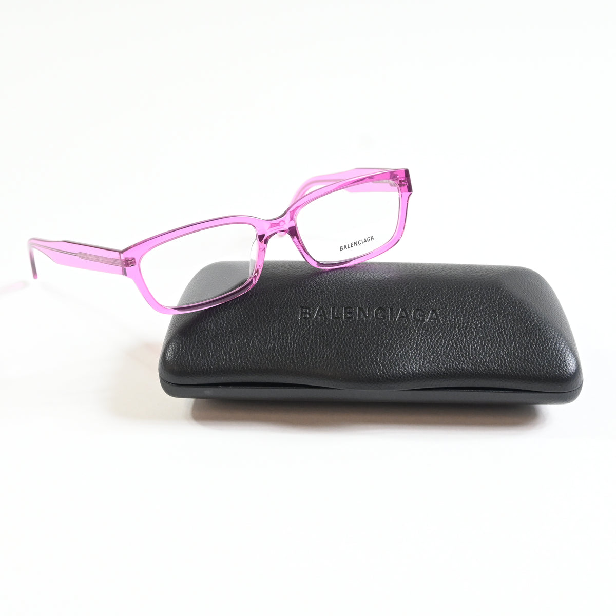 Balenciaga BB0065O 007 Womens Authentic Eyeglasses Clear Pink, 55mm - New