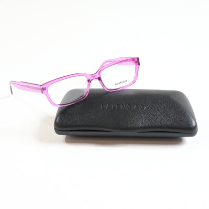 Balenciaga BB0065O 007 Womens Authentic Eyeglasses Clear Pink, 55mm - New